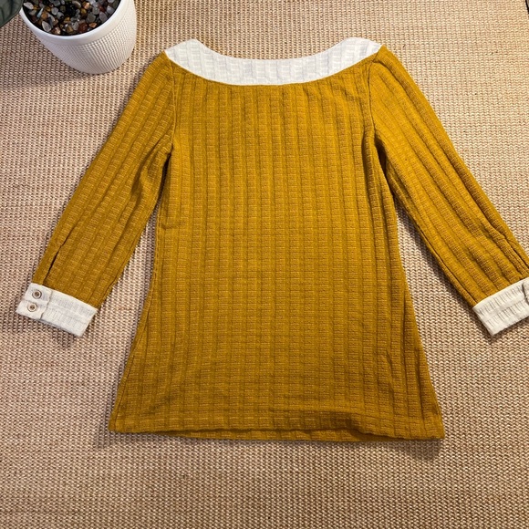 Yellow, cotton Pilcro shirt with 3/4 length sleeves - Picture 2 of 6